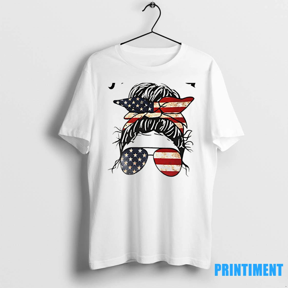 Auntifa Messy Bun American Flag Tshirts Sweater Hoodie