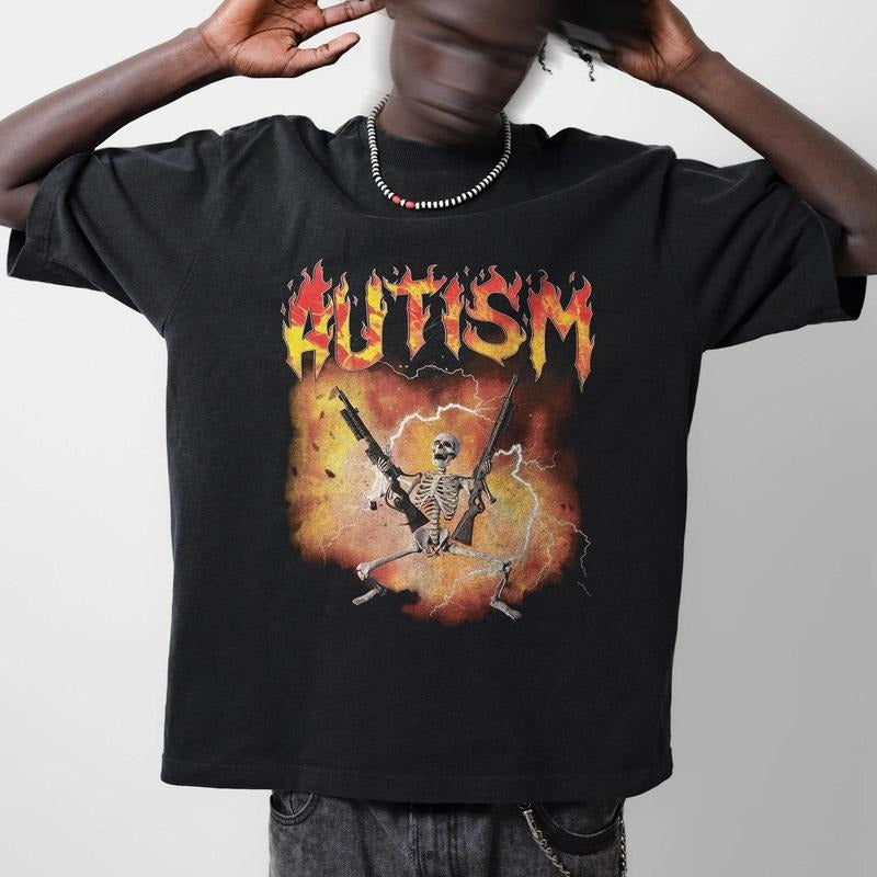Autistic Funny Skeleton Shirt Autism Edgy Skeleton Meme Oddly Specific Shirt Offensive Shirts Cursed Shirts Inappropriate Shirts T-Shirts