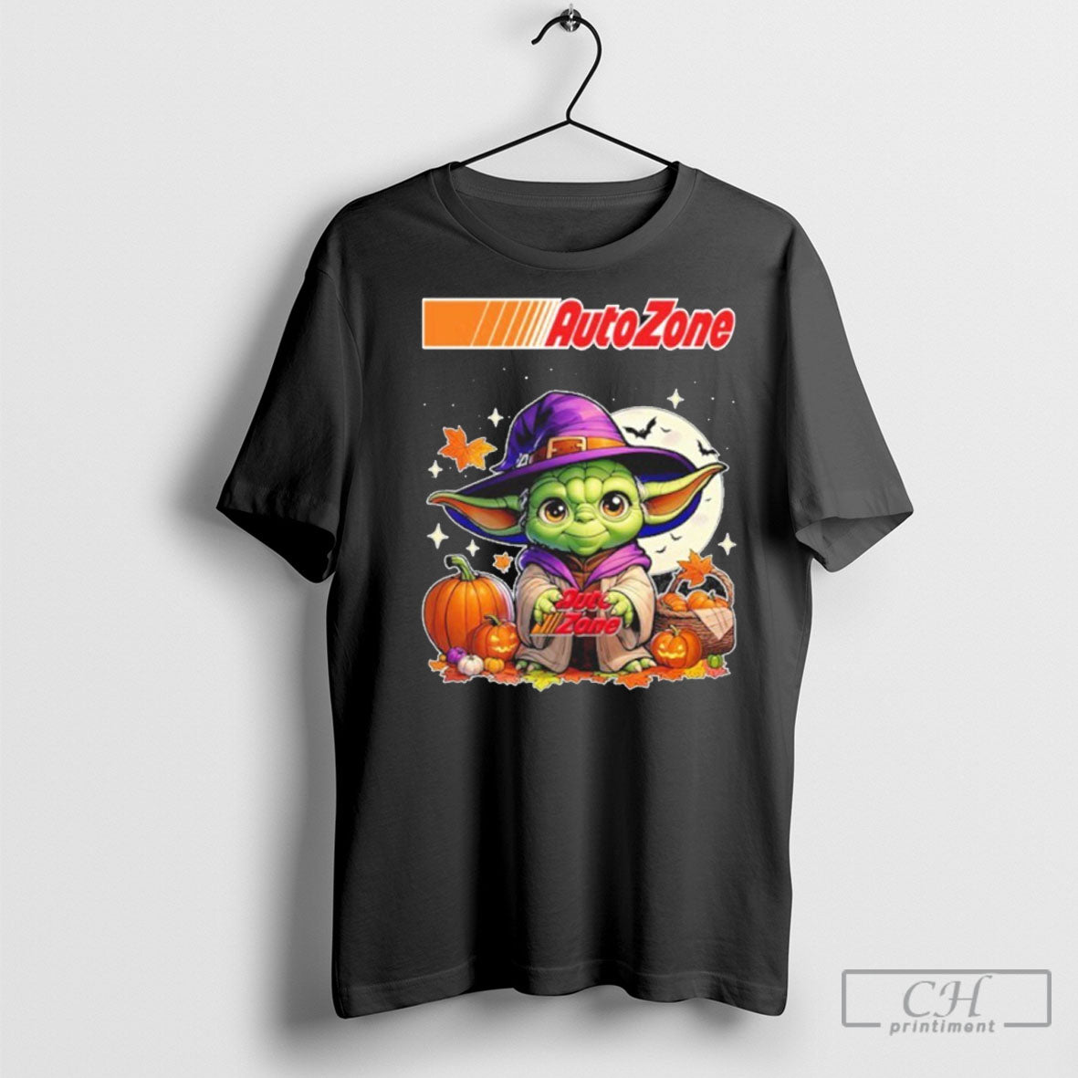 Autozone Logo Baby Yoda With Pumpkin Halloween Shirt Tee