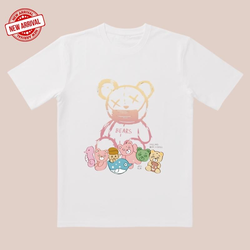 Autumn Cubs! 'Falling Bears' Cotton 3D Cut & Pastel Clash Outdoor Adventure T-Shirts