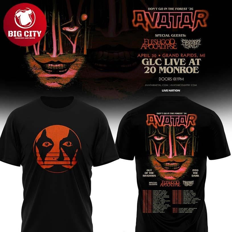 Avatar Don’t Go In The Forest 2026 EU &amp; UK Tour Into The Dark Two Sided Shirt