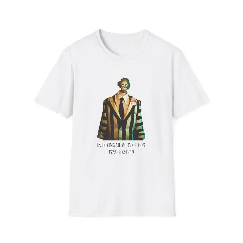 B0b Be3tleju1ce Shirt T1m Burt0n Shirt Shrunk3n Head Halloween Loving Memory Halloween Short Sleeve Shirt Casual T-Shirts