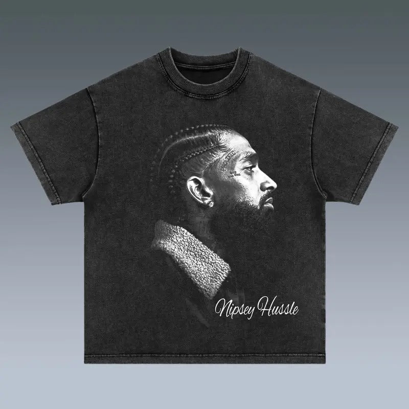 BIG FACE NIPSEY Print Short Sleeve Menswear Top T-Shirts