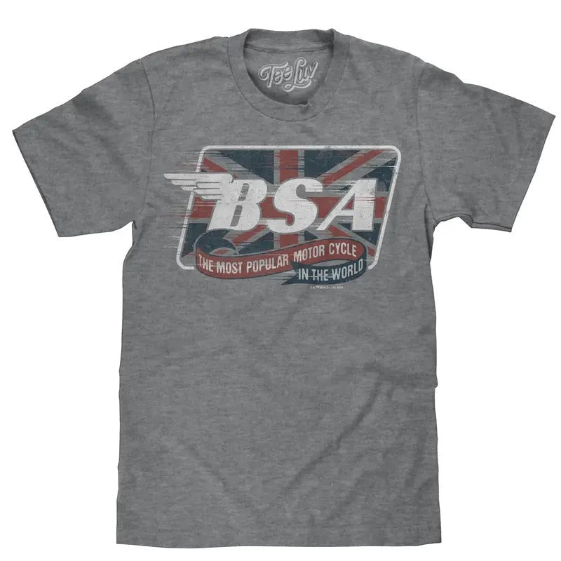 BSA Motorcycles Union Jack Gray T-Shirts