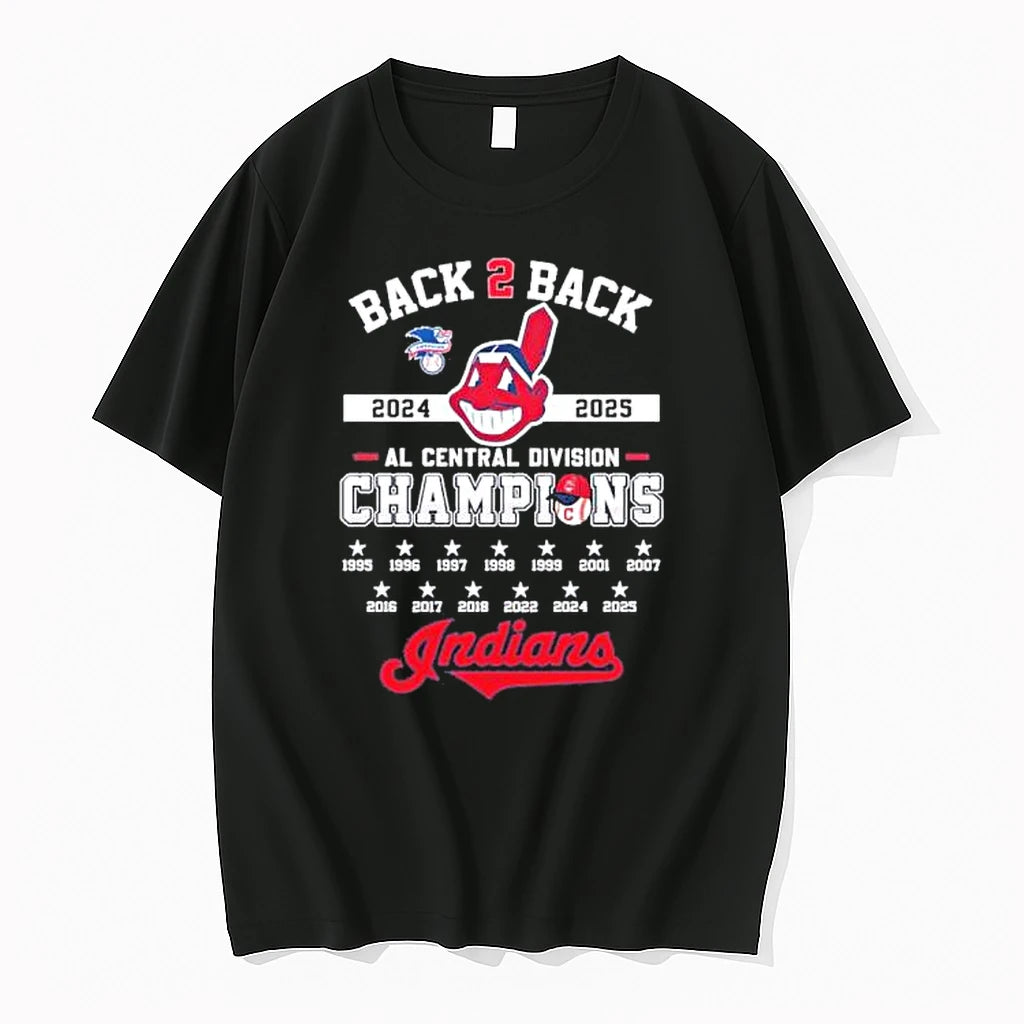 Back 2 Back 2024 2025 Al Central Division Champions Cleveland Indians Tshirts Sweater Hoodie