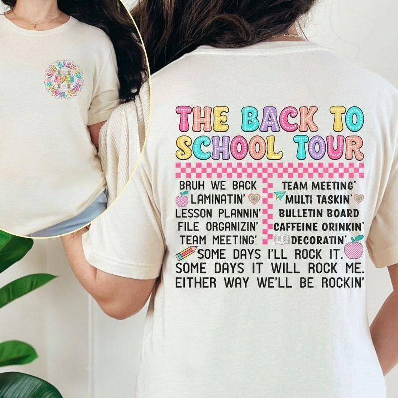 Back School Teacher Tour Shirt Teacher Tour Concert Tour Teacher Back School Shirt Elementary Middle School Teacher T-Shirts