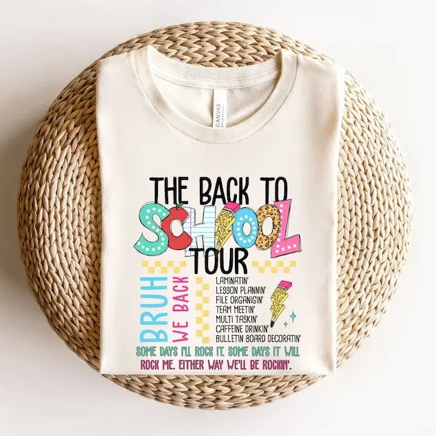 Back School Teacher Tour Teacher Tour Concert Tour Teacher Back School Shirt Elementary Middle School Teacher Back School T-Shirts