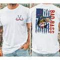 Bad Bass American Flag Cotton Material T-Shirts
