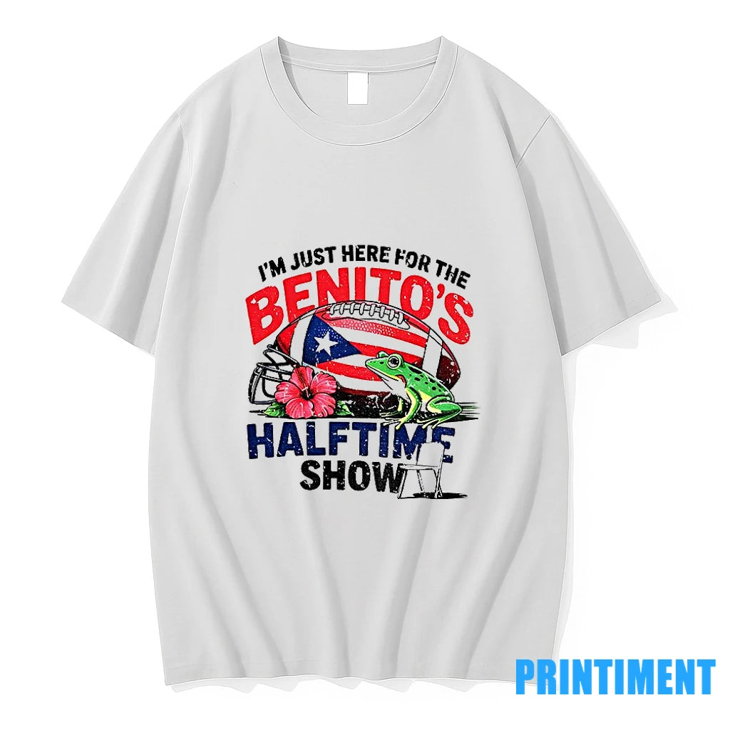 Bad Bunny Bowl Im Just Here For Benito Halftime Show Gameday Tshirts Sweater Hoodie