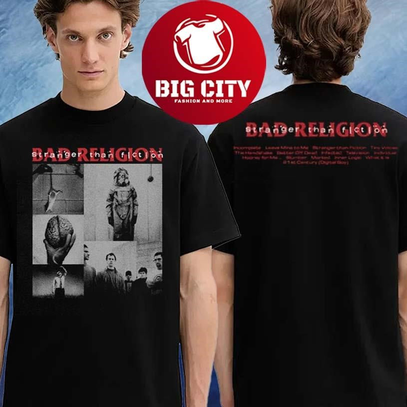 Bad Religion Stranger Than Fiction Tour 2026 Merch Two Sided Shirt
