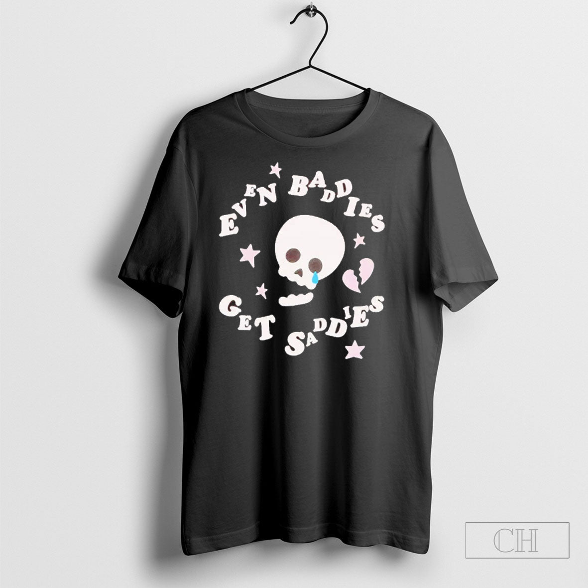 Baddies Get Saddies Skull Puff Shirt Tee
