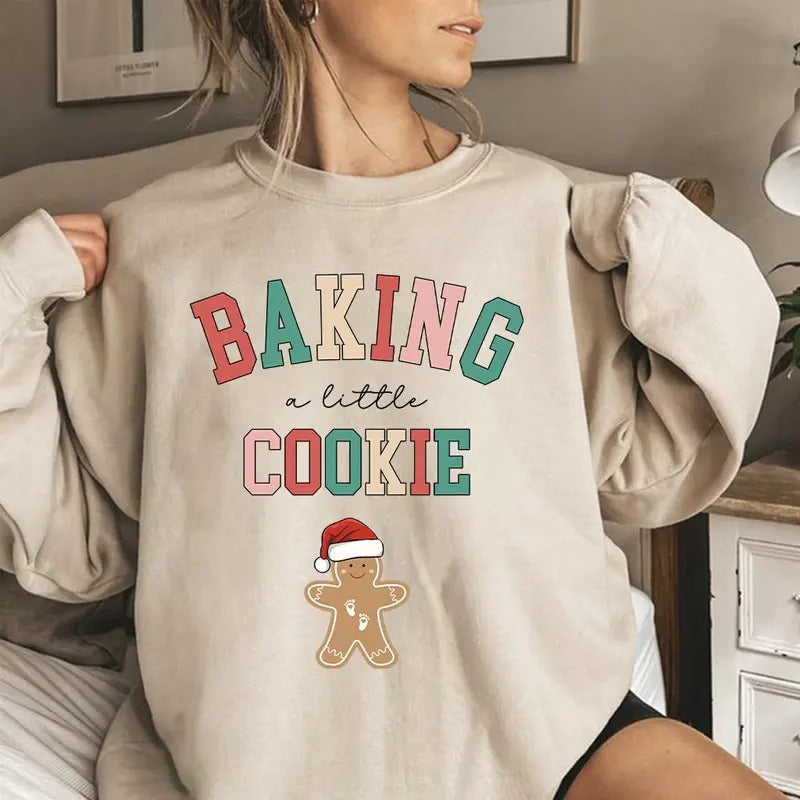 Baking Little Cookie Pregnancy Announcement Cozy Maternity T-Shirts