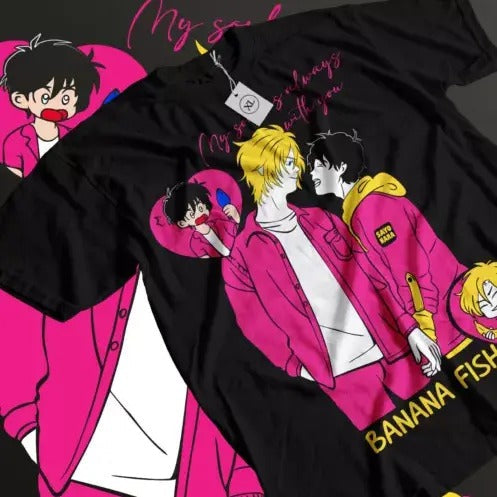Banana Fish Ash Lynx Eiji Okumura Card Anime Kawaii All Size T-Shirts