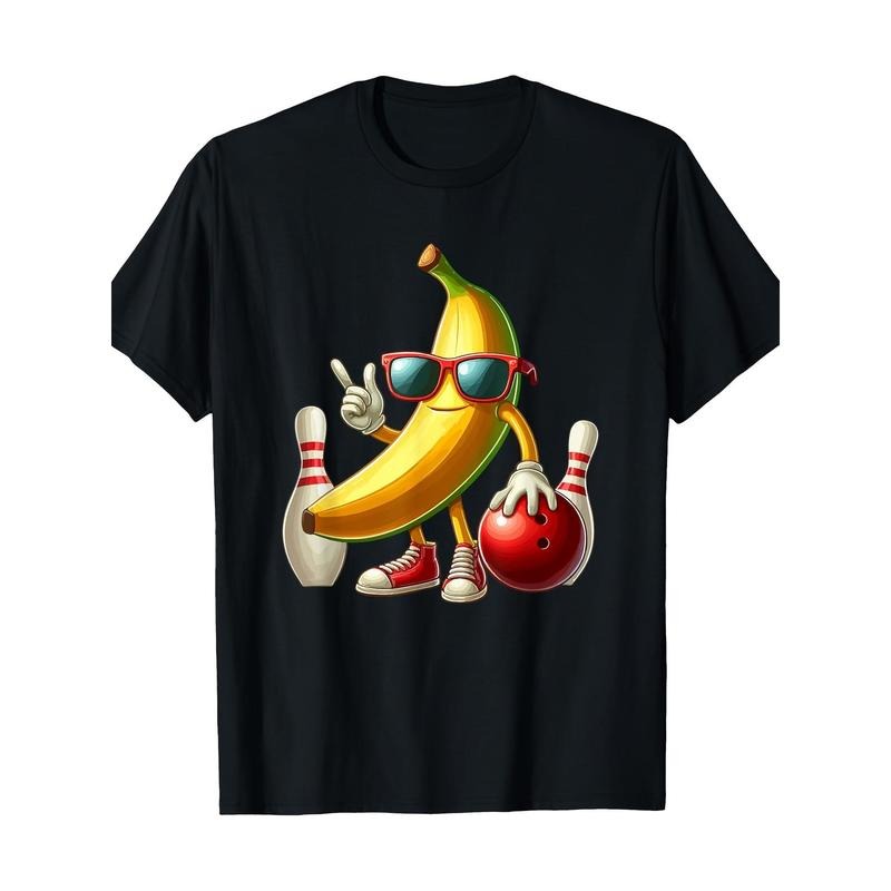 Banana Sunglasses Bowling Fun Fruit Sports Athlete 100% Cotton Made USA T-Shirts