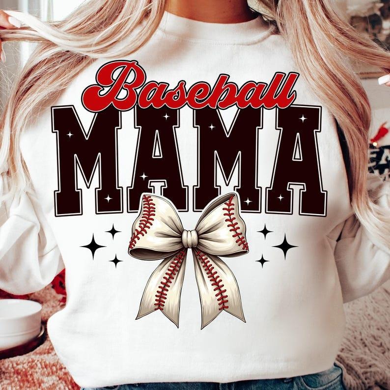 Baseball Coquette Bow Mama Game Day Retro Baseball Mom Sports Baseball Seasonstyle{N002}2 T-Shirts
