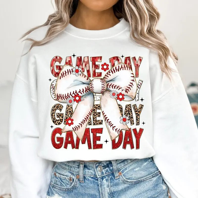 Baseball Coquette Game Day Baseball Retro Baseball Bow Tis Season T-Shirts