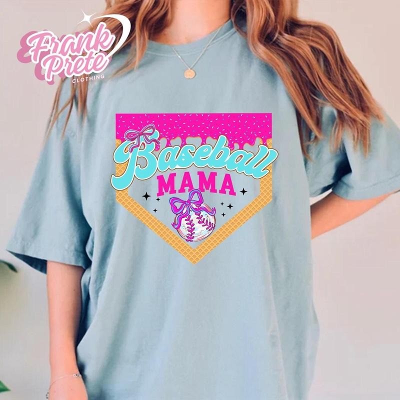 Baseball Mama Ice Cream Drip Shirt Mama Basebaall Basebaall Shirt Game Day Baseball Mom Dripping. Mom Shirt Mama T-Shirts