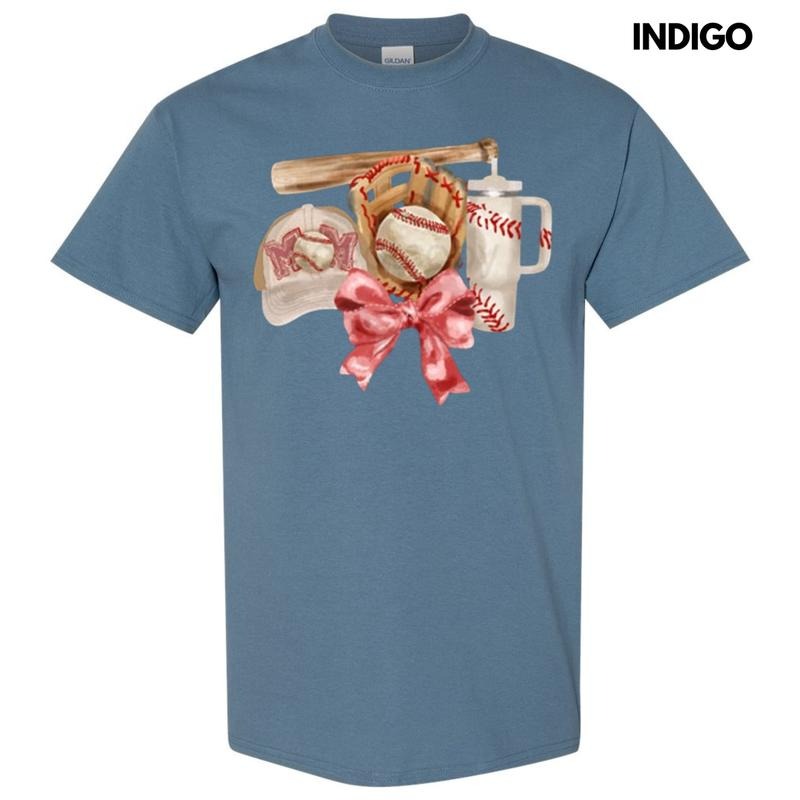 Baseball Mom Coquette Gildan Short Sleeve T-Shirts