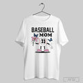 Baseball Mom Flower Butterfly T Shirt