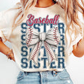 Baseball Sister Baseball Coquette Bow Baseball Sister Game Day Coquette Bow Sports Shirt Retro Baseball Sis T-Shirts