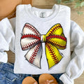 Baseball Softball Bow DTF Transfers THIS IS NOT SHIRT T-Shirts