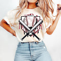 Baseball Game Day Baseball Drip Baseball Mama Tis Season Cotton Fabric T-Shirts