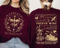 Basgiath War College 2 Sided Fourth Wing S Shirts Empyrean Violet Sorrengail Fantasy Bookstyle{N002}2 T-Shirts