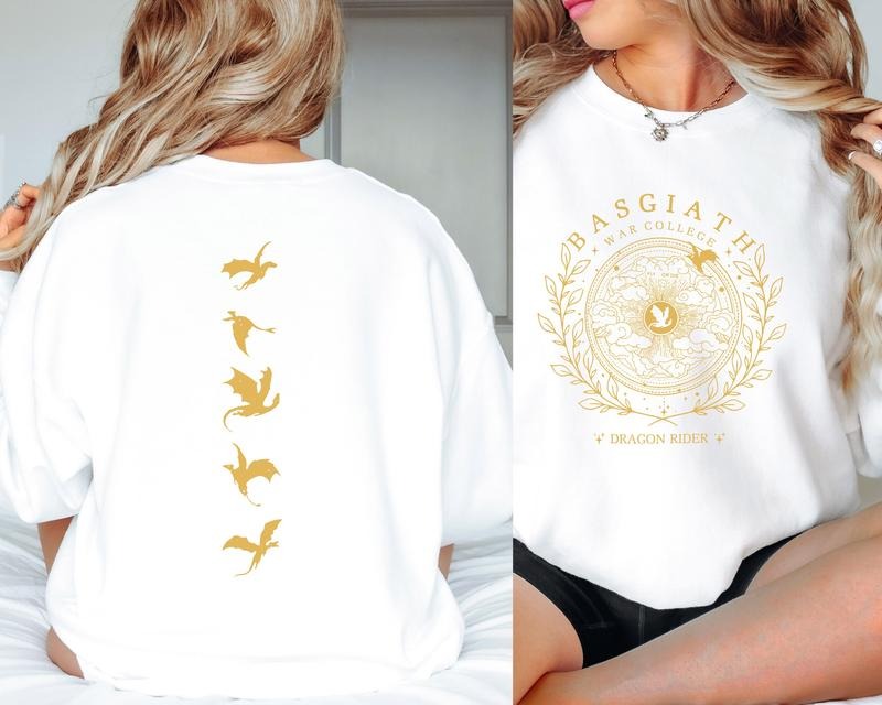 Basgiath War College 2 Sided Fourth Wing Shirt Dragon Rider Shirt Fourth Wing Violet Bookish Shirt New Trend T-Shirts