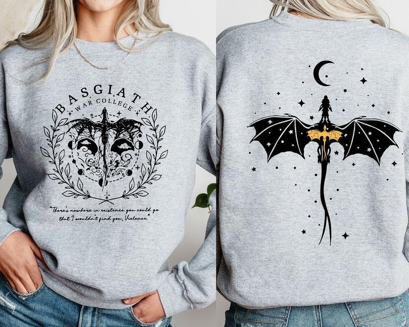 Basgiath War College Double Sided Fourth Wing Riders & "Fly Die" Violet Sorrengail Bookish Cotton T-Shirts