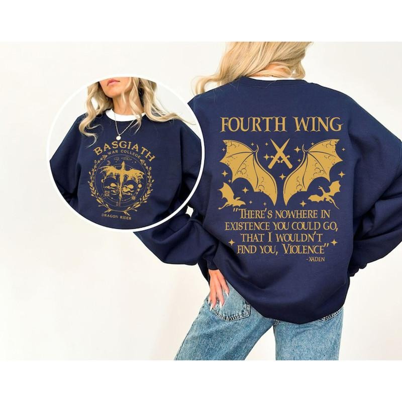 Basgiath War College Shirt Fourth Wing Shirt Dragon Rider Violet Sorrengail Xaden Riorson Fantasy Bookish Empyrean T-Shirts