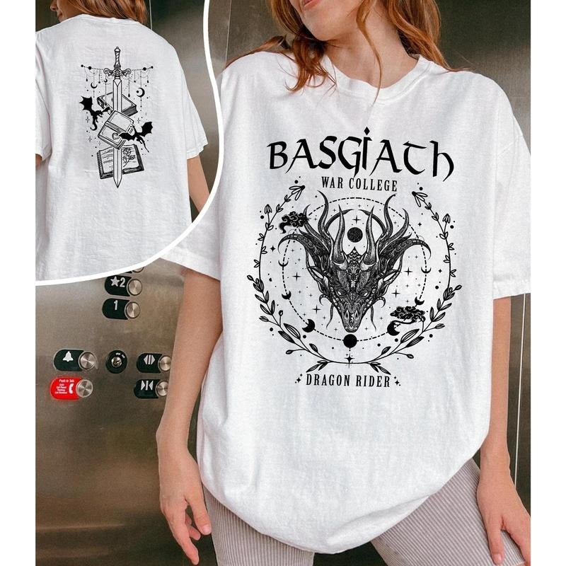 Basgiath War College Fourth Wing Dragon Reader T-Shirts