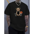 Basketball Bear Soft Breathable Lightweight Crew Neck Short Sleeve Perfect Casual Comfy Summer Top Fun Print Made USA T-Shirts