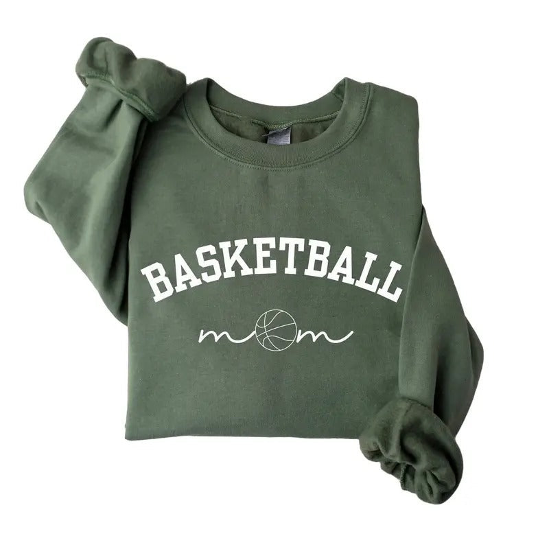 Basketball Mom Cotton Mom Basketball Shirt Game Day Spring Casual Comfort T-Shirts