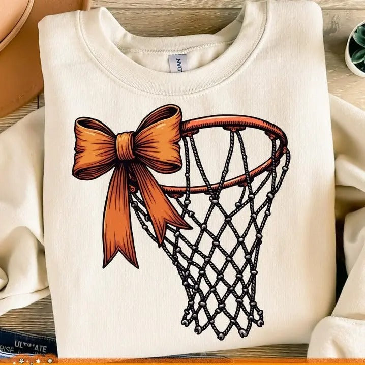 Basketball Game Day Coquette Bow Basketball Mom Game Day Retro Basketball T-Shirts