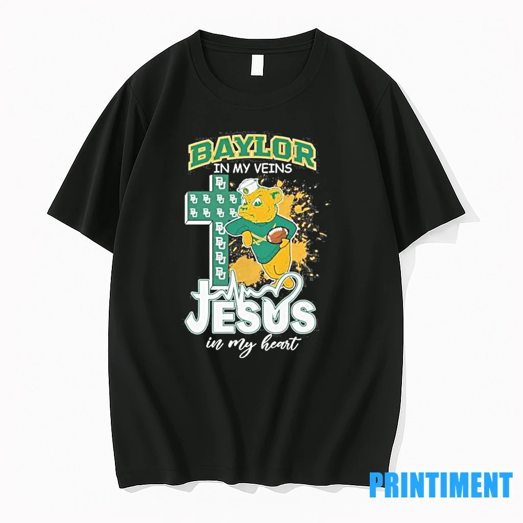 Baylor Bears Mascot In My Veins Jesus In My Heart Tshirts Sweater