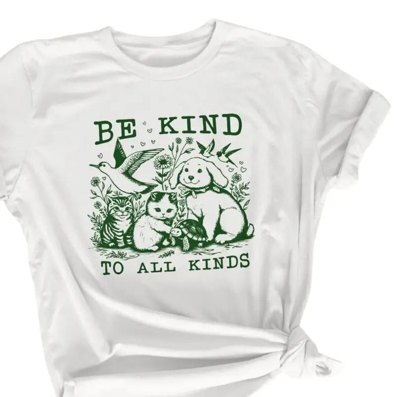 Be Kind All Kinds Vintage Art Animals Retro Be Kind Shirt Mental Health Awareness Shirt Vintage 90s Him Her Top Menswear Underwear Streetwear Underwear Streetwear Tropical T-Shirts