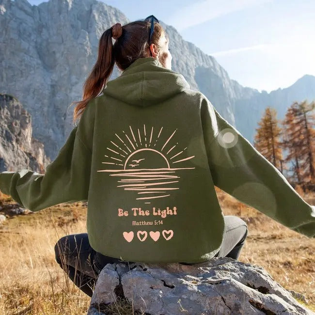 Be Light Matthew 5 14 Christian Hoody Christian Bible Verse Religious Hoodi Jesus T-Shirts