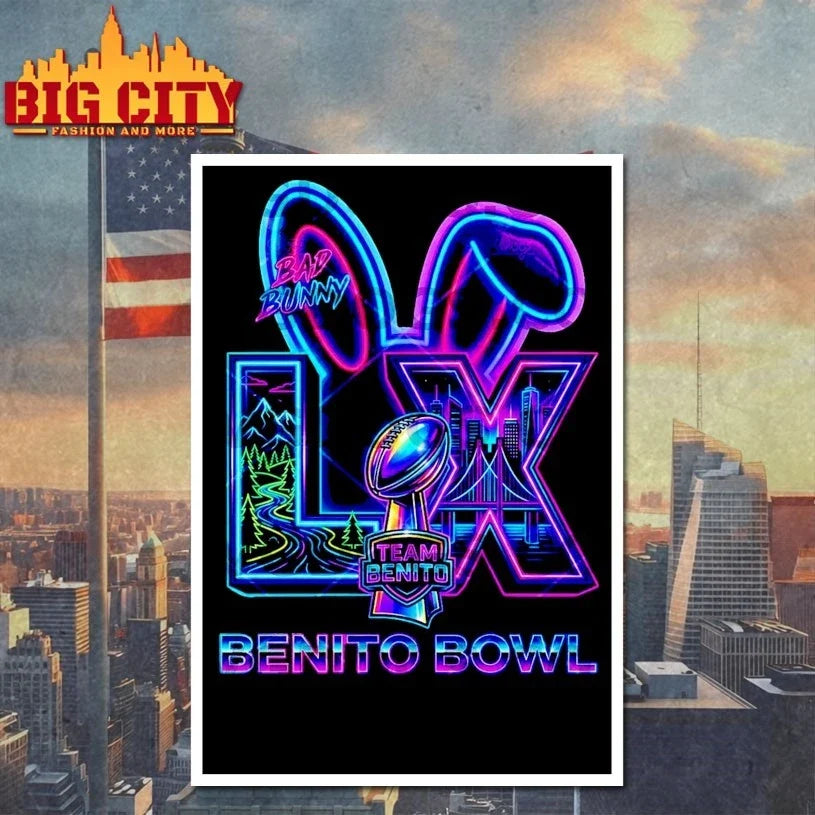 Benito Bowl LX Bad Bunny Neon T-Shirt