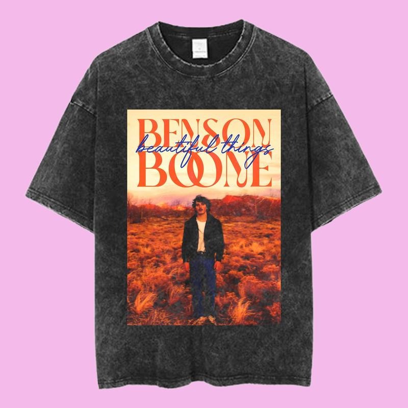 Benson Boone Things Sunset Album Cover Indie Pop Artist Shirt Menswear Womenswear Top Retro Concert T-Shirts