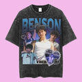 Benson Boone Heart Collage Retro Blue Fan Art Shirt Emotional Pop Star Menswear Womenswear Top Benson Boone Tour T-Shirts