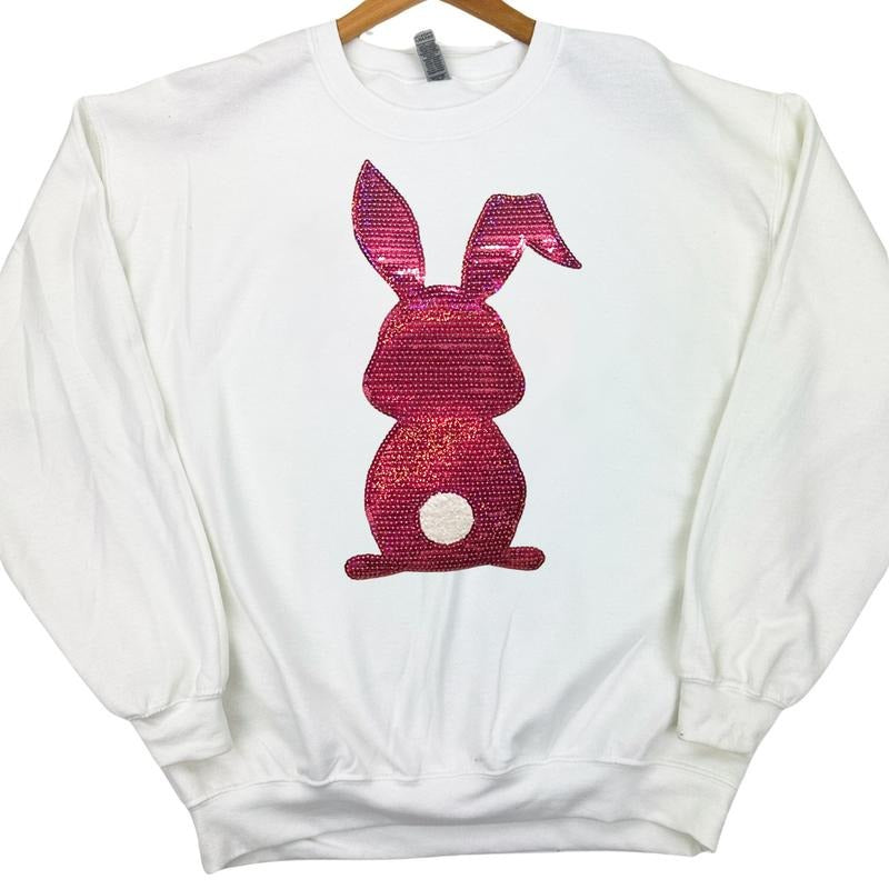 Berry Bunny Sequin Patch WHITE T-Shirts