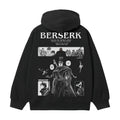 Berserk "Guts' Will" Heavyweight Vintage Cotton Blend Classic Anime Menswear Tops Long Sleeve Casual Biker Black Print T-Shirts
