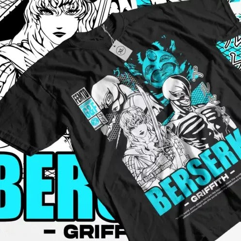 Berserk Griffith Japanese Anime Strip Guts Armour Horror Shirt T-Shirts
