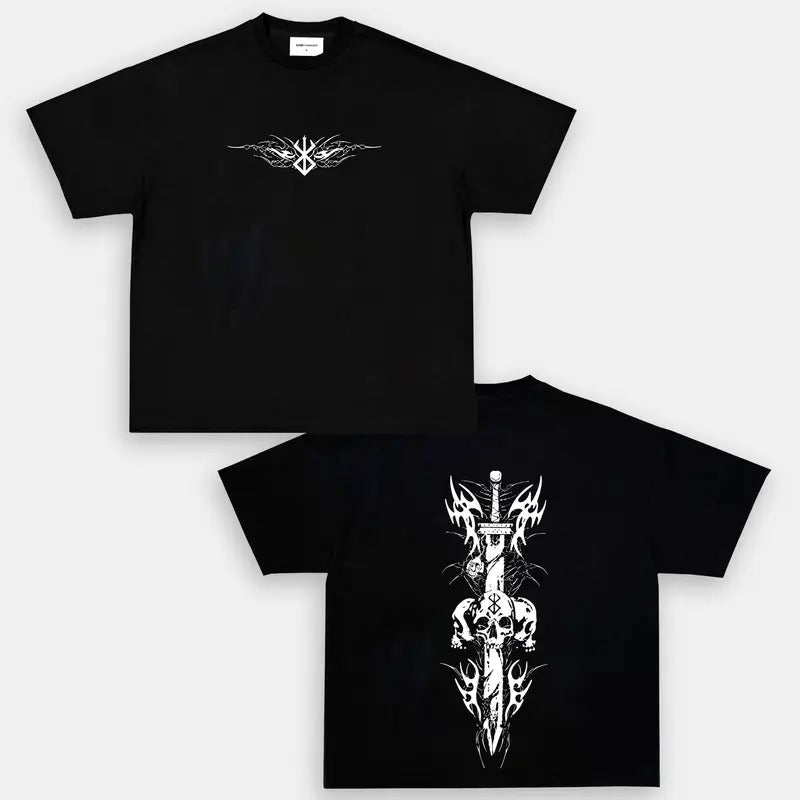 Berserk Vengeance Heavyweight GymPump Cover Anime 2 Side MenHarajuku Tops Berserk Guts Griffith PrintStreetwear Hip Hop Anime Anime Fans Cotton & T-Shirts
