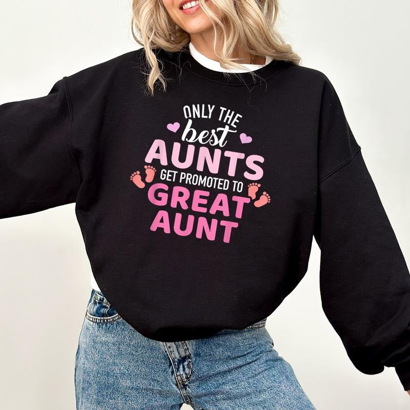 Best Aunts Get Promoted Great Aunt Auntie Pregnancy Announcement Shirt Great Aunt Shirt Aunt Cool Aunt Club Shirt T-Shirts