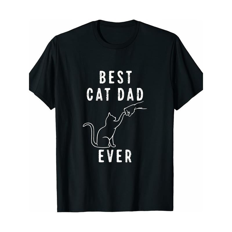 Best Cat Dad Fist Bump Cat Paw Cat Made USA T-Shirts