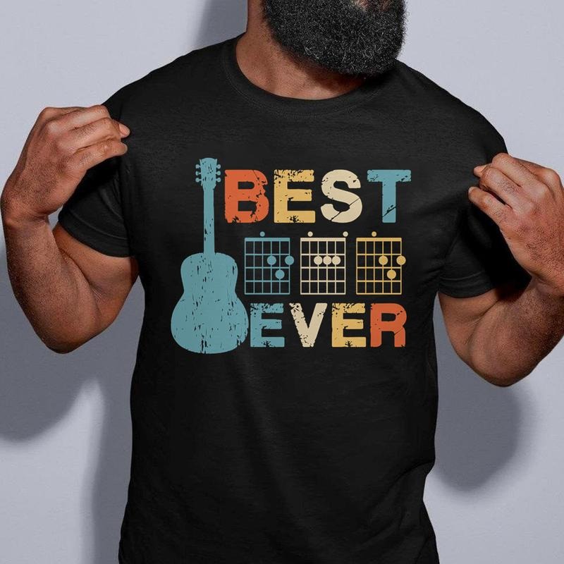 Best Dad Ever Shirt Dad Guitarist Shirt Best Guitar Dad Ever Shirt Music Dad T-Shirts