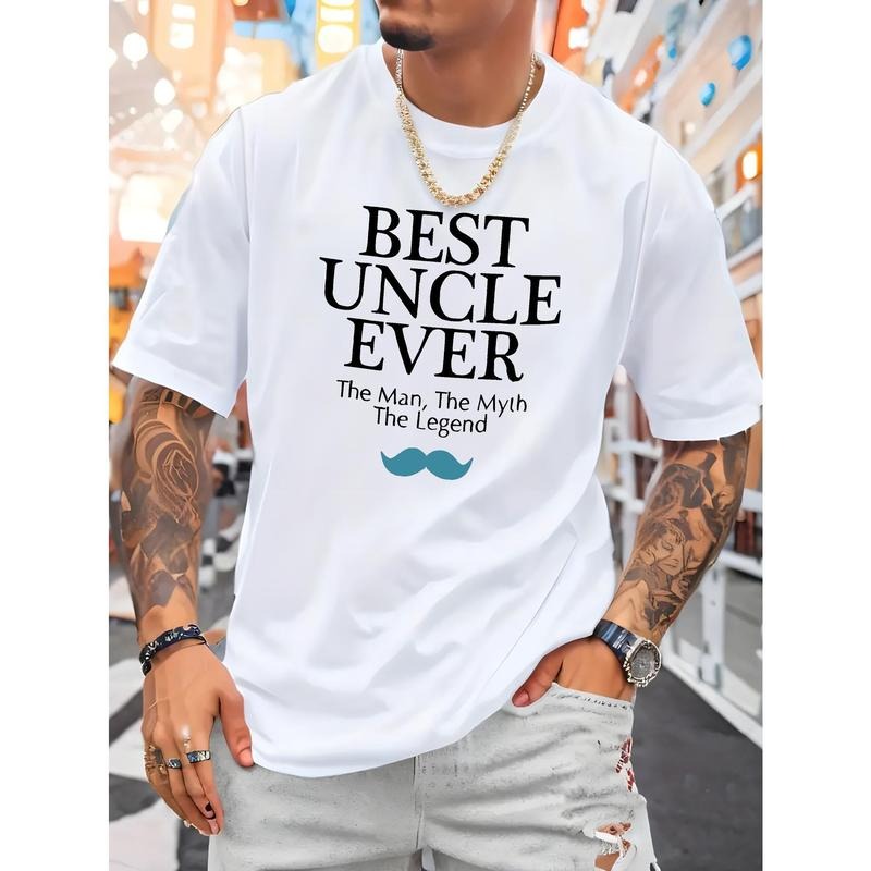 Best Ever Cotton Crew Neck Man Myth Legend Print Casual Short Sleeve Knit Fabric Top Alphabets Pattern Slight Stretch Summer Made USA T-Shirts