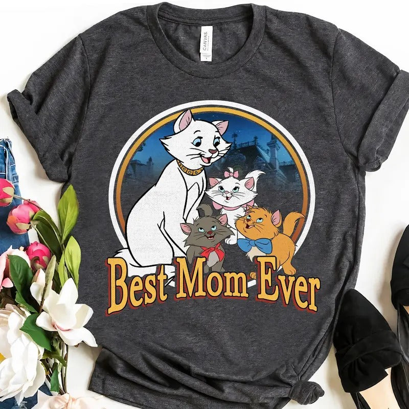 Best Mom Ever Aristocats Duchess Cat Mom Shirt Mama Matching Land Trip T-Shirts