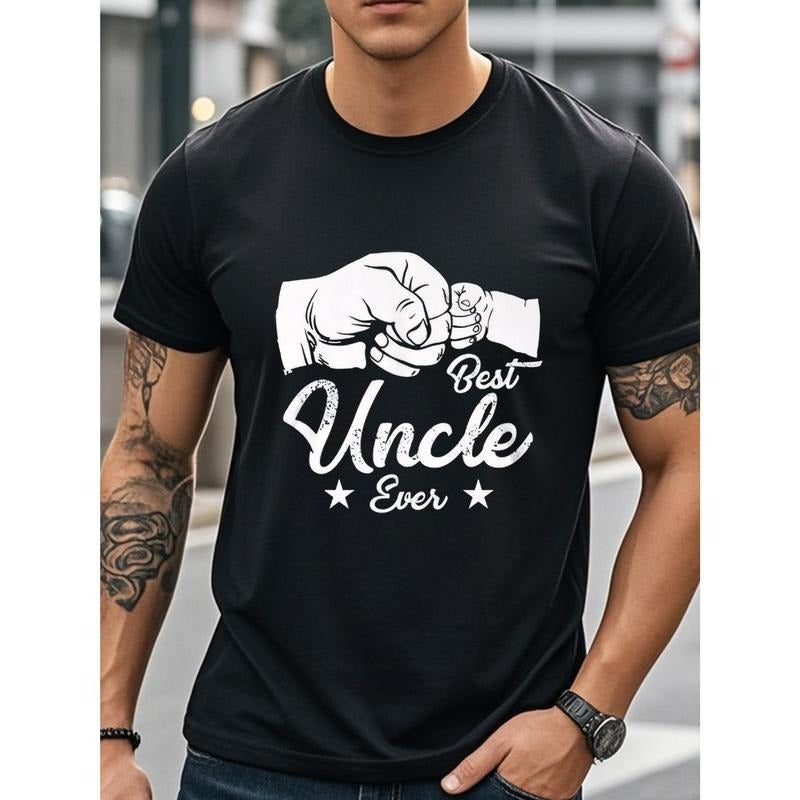 [Best Uncle Ever ] 100% Cotton Best Uncle Ever Crew Neck Soft Gym Friendly Funny Summer Shirt Made USA T-Shirts